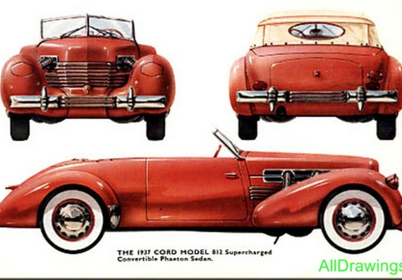 Cord 812 (1937) (Корд 812 (1937)) - чертежи (рисунки) автомобиля